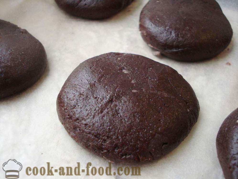 Selbst gemachter Schokoladenkekse mit Kakao schnell und einfach - wie Schokolade-Chip-Cookies zu Hause, Schritt für Schritt Rezept Fotos kochen