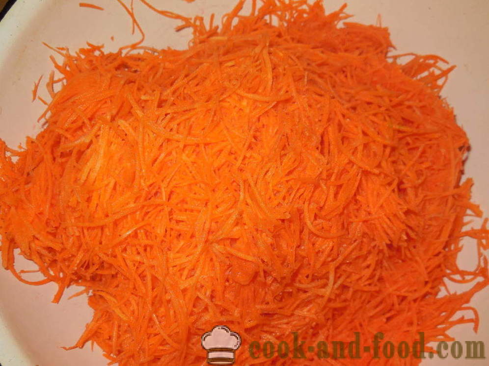 Karotten in Koreanisch - wie Karotten in Koreanisch zu Hause kochen, Schritt für Schritt Rezept Fotos