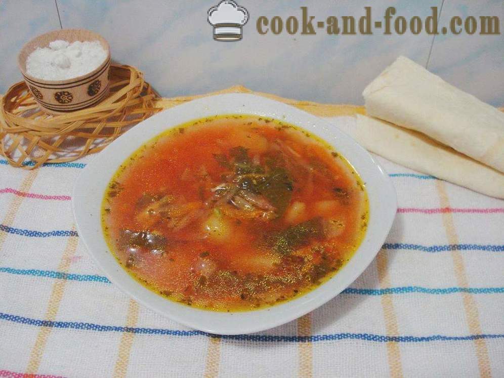 Gemüsesuppe mit Sauerampfer - wie Suppe mit Sauerampfer, um zu kochen, einen Schritt für Schritt Rezept Fotos