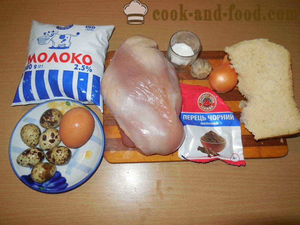 Dampf Fleischroulade mit Wachteleiern - wie man kocht Hackbraten mit Eiern für ein Paar, mit einem Schritt für Schritt Rezept Fotos