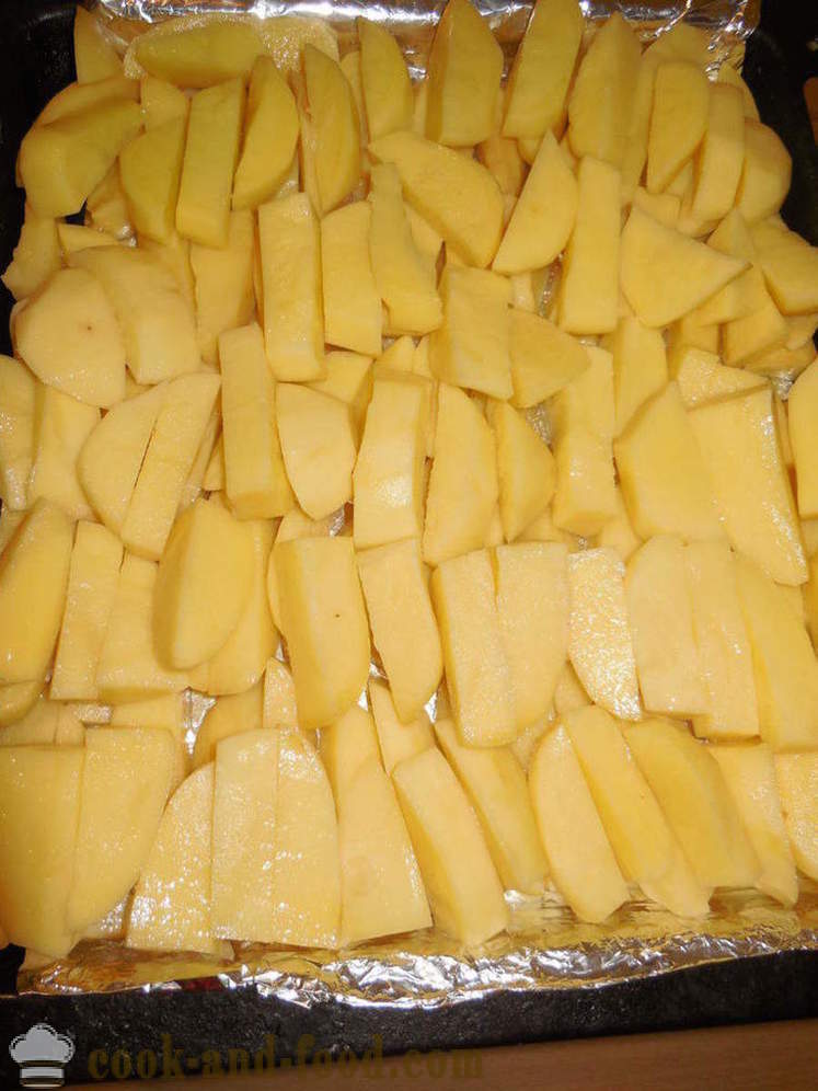 Hähnchenschenkel mit Kartoffeln im Ofen - wie ein leckeres Hühnchen kochen Schenkel mit Kartoffeln, einen Schritt für Schritt Rezept Fotos