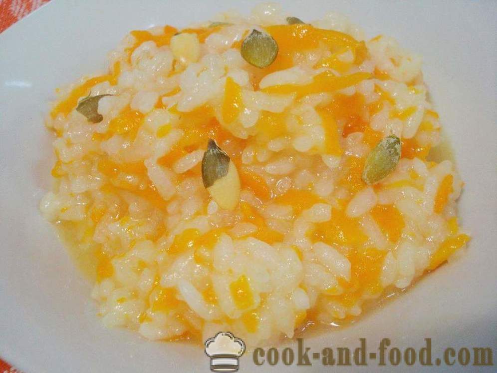 Kürbis Brei aus Reis und Sonnenblumenkernen - wie man einen köstlichen Kürbis Brei zu kochen, einen Schritt für Schritt Rezept Fotos