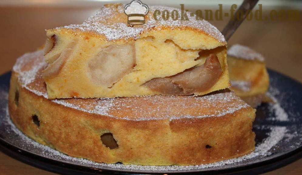 Kürbiskuchen mit Äpfeln - wie Apfelkuchen kochen mit Kürbis und Apfel, mit einem Schritt für Schritt Rezept Fotos