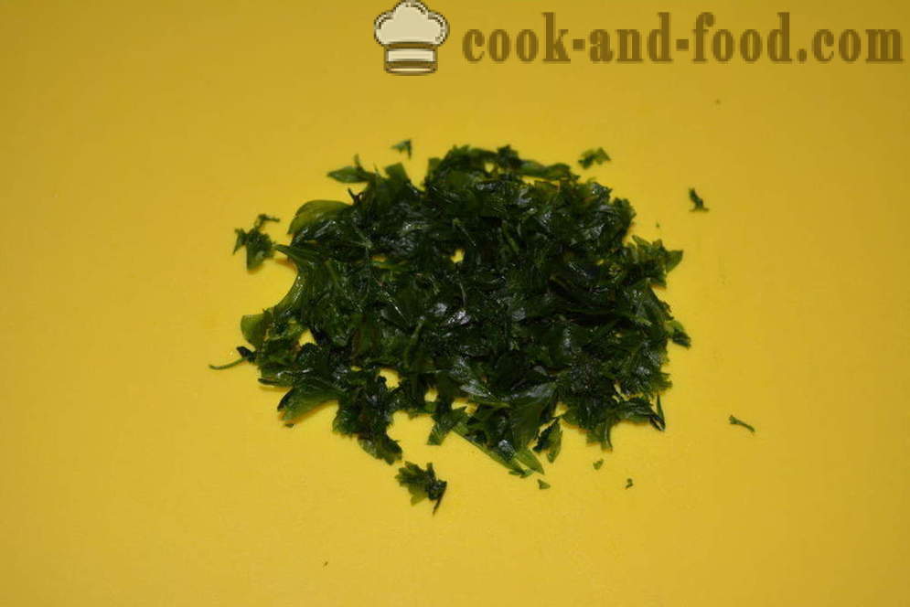 Salat mit Gurken und grünen Erbsen in Eile - wie man einen leckeren Salat von Gewürzgurken kochen und Erbsen, einen Schritt für Schritt Rezept Fotos