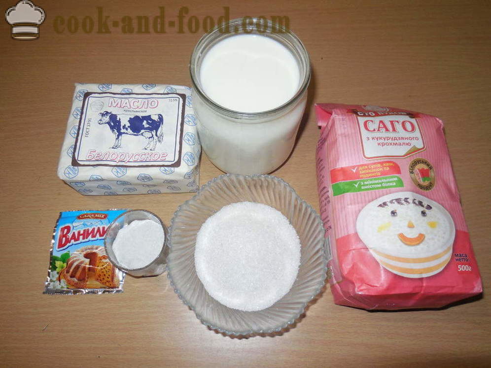 Sago Milchbrei - wie Brei aus Sago Milch zu kochen, einen Schritt für Schritt Rezept Fotos