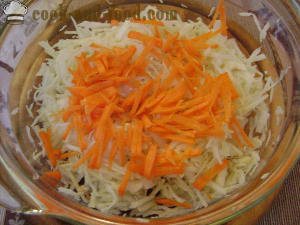 Vitamin-Salat von Kohl, Karotten, Topinambur - wie Vitamin Salat zu machen, einen Schritt für Schritt Rezept Fotos