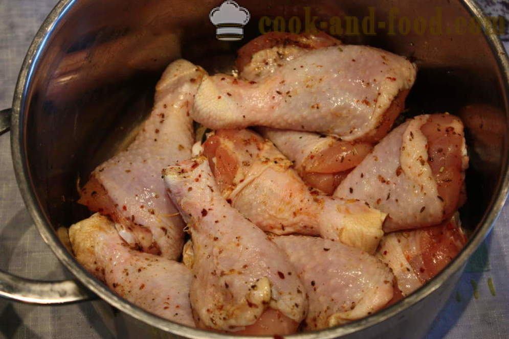 Knusprige Hähnchenschenkel im Teigmantel - wie Frittieren Hühnerbeine auf pan-Schritt Rezept Fotos