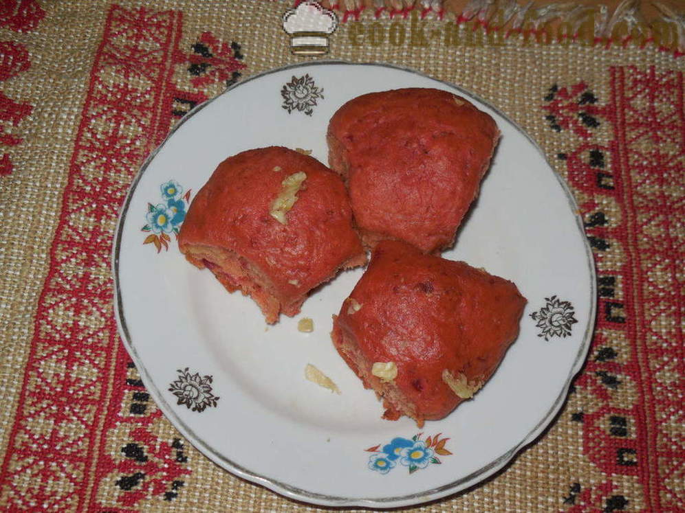 Ukrainischen Teigtaschen mit Knoblauch Borschtsch - wie Knödel in dem Ofen mit Knoblauch backen, mit einem Schritt für Schritt Rezept Fotos