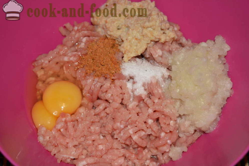Hedgehogs schmackhaft Hackfleisch mit Reis für ein paar - wie man kocht Fleisch mit Reis Igeln in multivarka, Schritt für Schritt Rezept Fotos