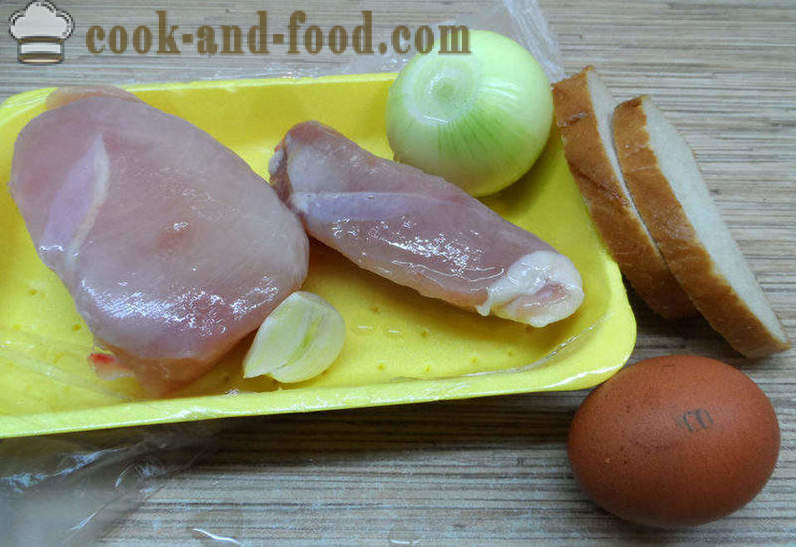 Huhnkoteletts für ein paar - wie Burger kochen für ein paar Hähnchenbrust, Schritt für Schritt Rezept Fotos
