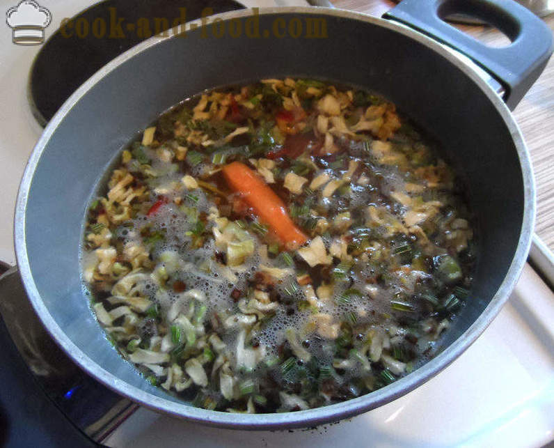 Gemüsesuppe - wie Suppe von grünem Gemüse zu kochen, einen Schritt für Schritt Rezept Fotos