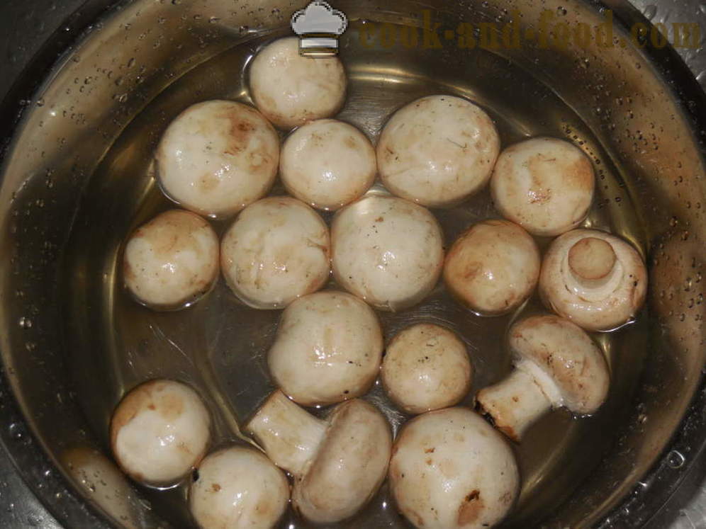 Pilze am Spieß gebacken köstlich Ofen - wie Pilze im Ofen ein Ganzes zu backen, einen Schritt für Schritt Rezept Fotos