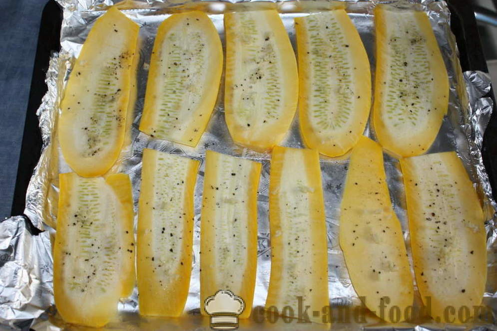 Gebackene Zucchini mit Fleisch und Käse - wie Zucchini backen Ofen, einen Schritt für Schritt Rezept Fotos
