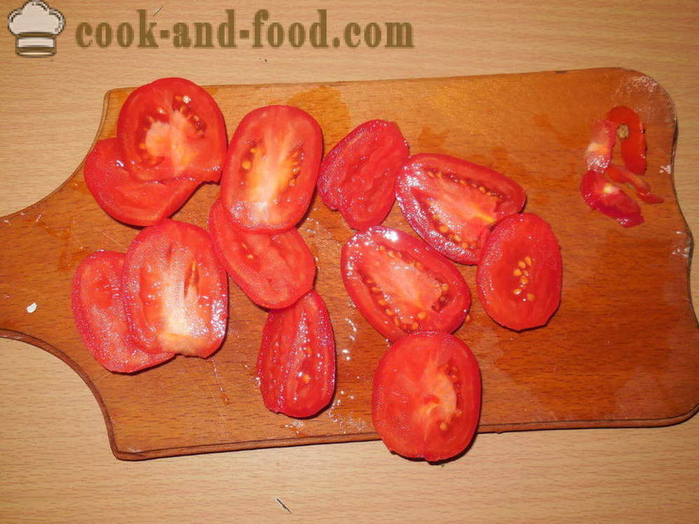 Auberginen gebacken mit Fleisch und Tomaten - wie gebackenen Auberginen mit Fleisch in dem Ofen, mit einem Schritt für Schritt Rezept Fotos