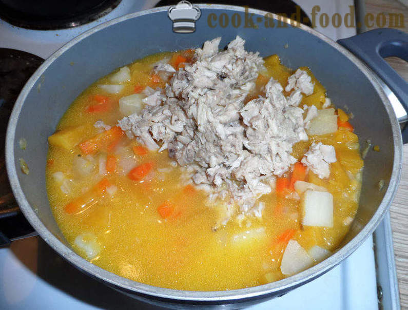 Kürbis und Linsensuppe - wie Suppe aus braunen Linsen zu kochen, Schritt für Schritt Rezept Fotos