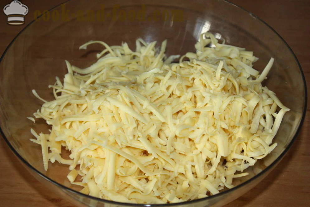 Kalte Vorspeise Käse - wie ein Snack von Käse im Ofen geschmolzen, um zu kochen, mit einem Schritt für Schritt Rezept Fotos