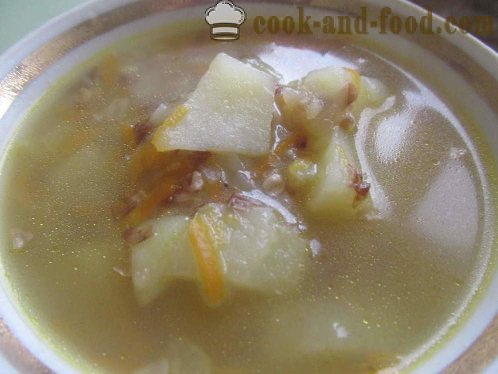 Buchweizen-Suppe mit Hühnerbrühe - wie Buchweizen-Suppe mit Hühnerbrühe zu kochen, ein Schritt für Schritt Rezept Fotos