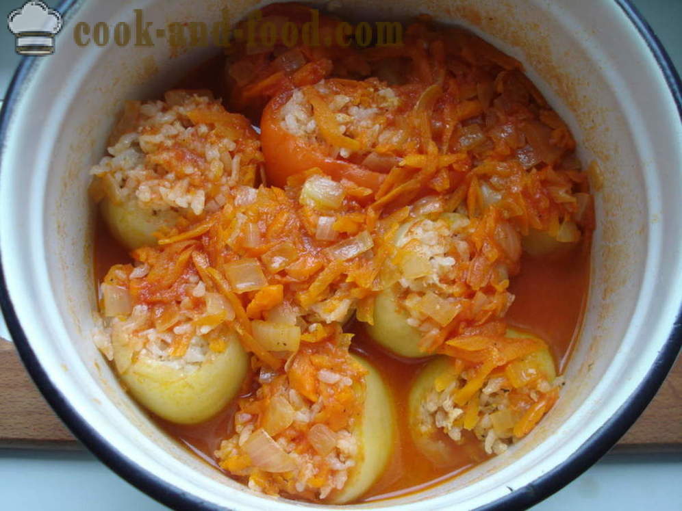 Gefüllte Paprika mit Fleisch und Reis - wie gefüllte Paprika mit Fleisch und Reis, mit einem Schritt für Schritt Rezept Fotos
