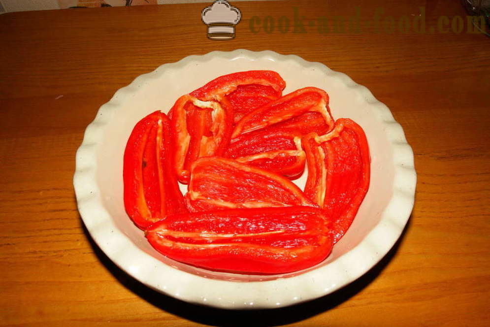 Diätetische gefüllte Paprika im Ofen gebacken - wie gefüllten Paprika kocht mit Fleisch und Reis, mit einem Schritt für Schritt Rezept Fotos