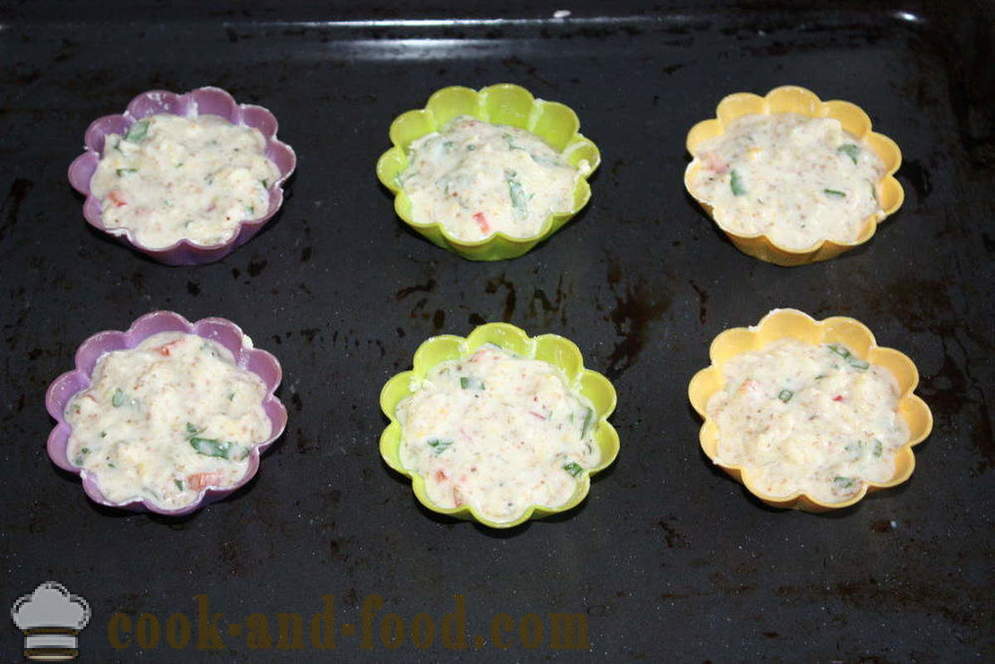 Muffins Zucchini mit Käse im Ofen - wie Zucchini-Muffins kochen, Schritt für Schritt Rezept Fotos