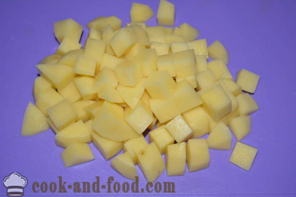Käsesuppe mit geschmolzenen Käse, Nudeln und Wurst - wie Käsesuppe mit Schmelzkäse, um zu kochen, einen Schritt für Schritt Rezept Fotos