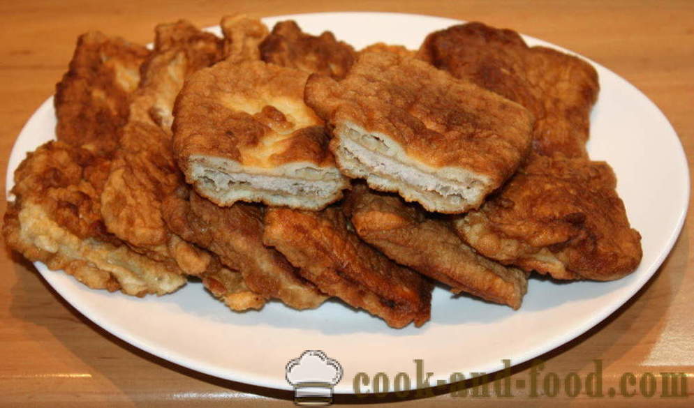 Faule Pasteten von Wafer-Kuchen in einem Pfanne - Schritt für Schritt, wie ein faule Pastete Rezept mit einem Foto kochen