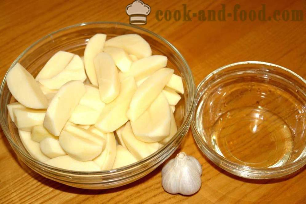 Kartoffeln im Ofen gebacken - wie gebackene Kartoffelscheiben im Ofen, mit einem Schritt für Schritt Rezept Fotos