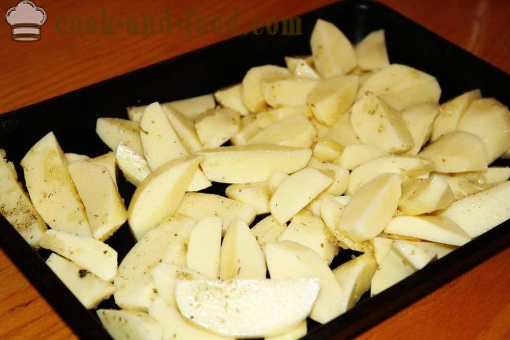 Kartoffeln im Ofen gebacken - wie gebackene Kartoffelscheiben im Ofen, mit einem Schritt für Schritt Rezept Fotos