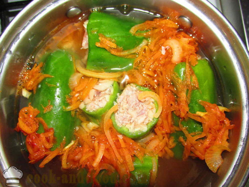 Gefüllte Paprika mit Fleisch und Pilzen - wie gefüllten Paprika, um zu kochen, einen Schritt für Schritt Rezept Fotos