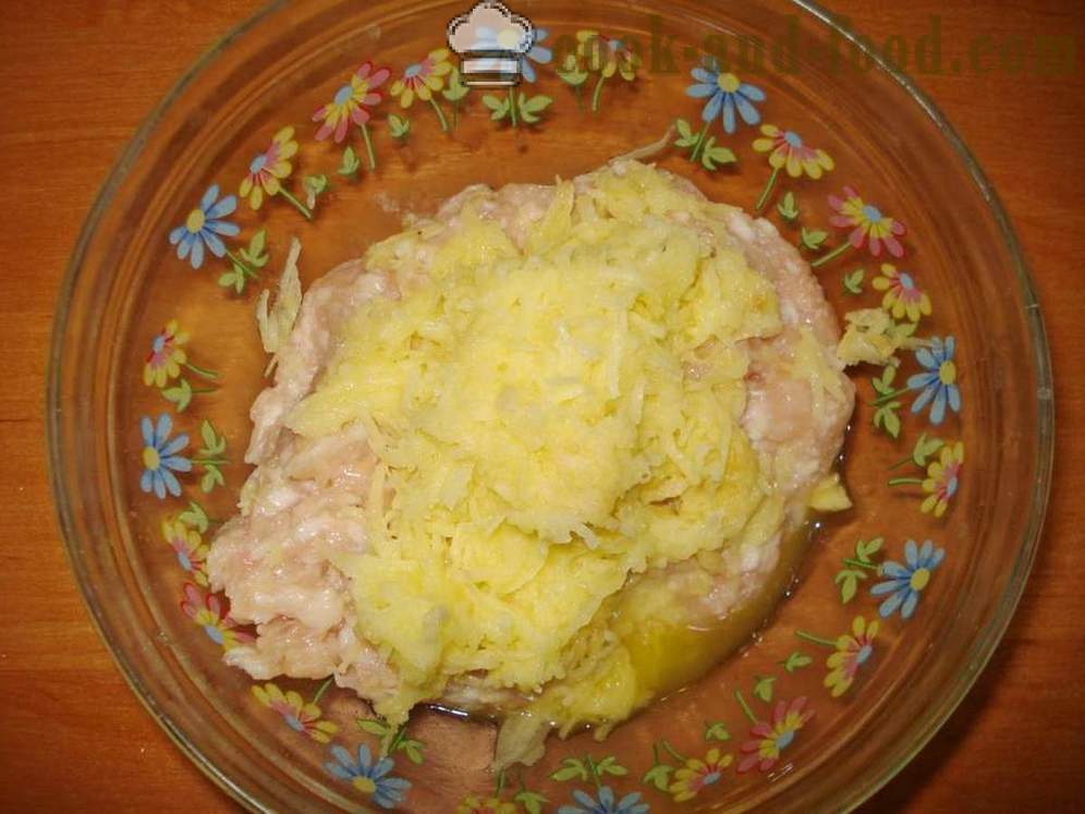 Hühnerfleischbällchen mit Käse in multivarka - wie Burger kochen multivarka, Schritt für Schritt Rezept Fotos