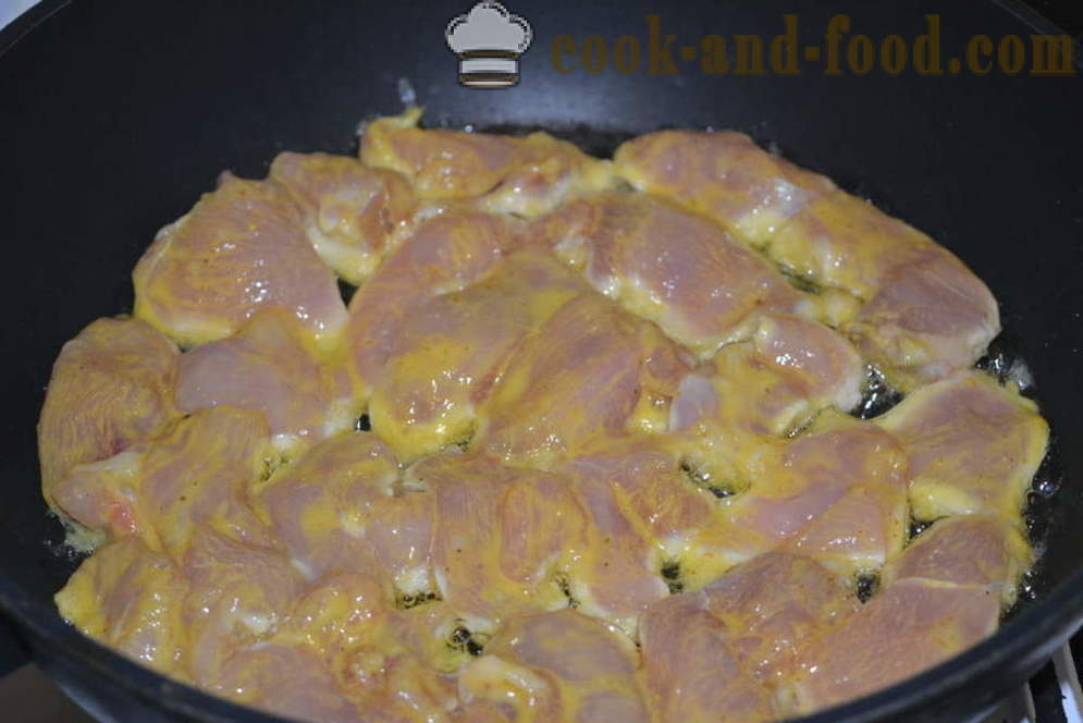 Köstliche Hähnchenbrust in einer Pfanne gebraten - wie ein saftiges Hähnchenbrust in einer Pfanne zu kochen, einen Schritt für Schritt Rezept Fotos