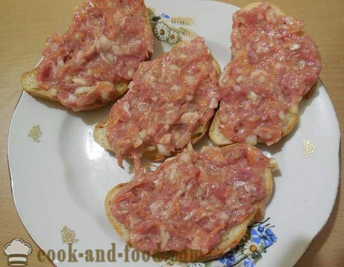 Hot Sandwiches mit Fleisch in einer Pfanne gebraten - wie warme Sandwiches mit Fleisch zu machen, einen Schritt für Schritt Rezept Fotos