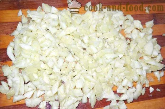 Zucchini in dem Ofen mit Hackfleisch gebacken: Reis mit Pilzen und Käse - wie gefüllten Zucchini in dem Ofen zu kochen, mit einem Schritt für Schritt Rezept Fotos