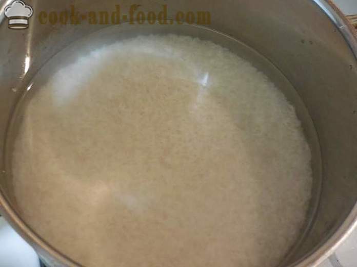 Wie knackig Reis garniert in einer Pfanne kochen richtig - Schritt für Schritt Rezept Fotos - wie auf dem Wasser Reis brauen