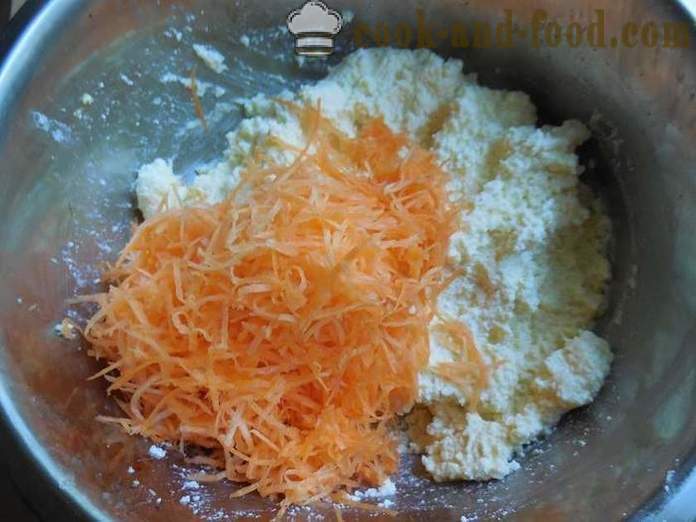 Topfenkuchen mit Karotten in multivarka - wie Karotte Käsekuchen zu kochen - Schritt für Schritt Rezept Fotos