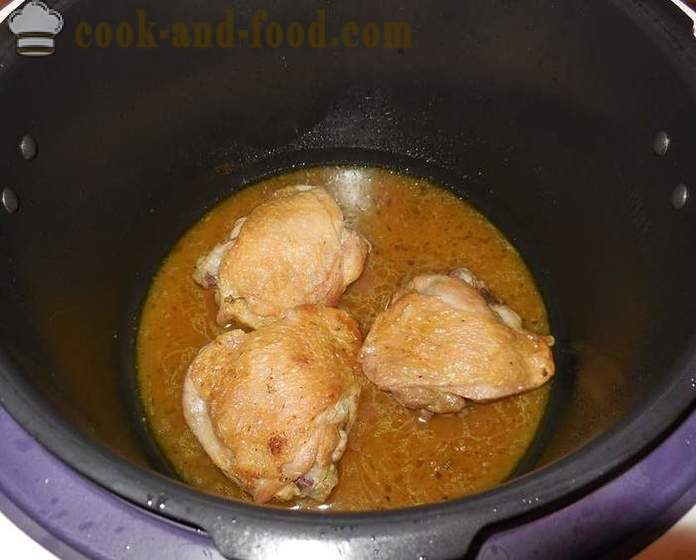 Hähnchenschenkel in multivarka in süß-saurer Soße - Rezept mit Fotos, wie man kocht die Sauce mit Huhn in multivarka