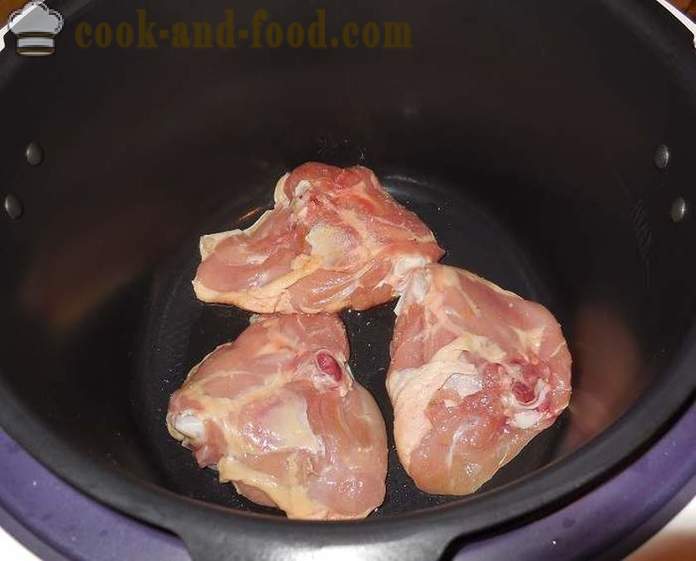 Hähnchenschenkel in multivarka in süß-saurer Soße - Rezept mit Fotos, wie man kocht die Sauce mit Huhn in multivarka