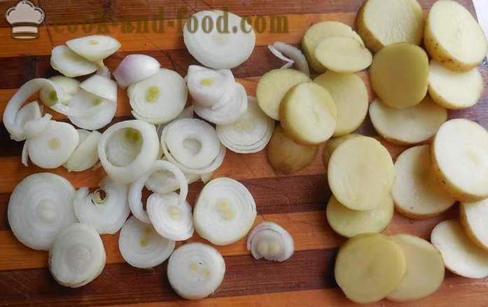 Gemüseauflauf mit Pilzen und Kartoffeln in multivarka - wie Gemüseauflauf zu kochen - Rezept mit Fotos - Schritt für Schritt