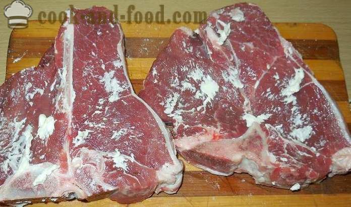 Sehr lecker und saftig Beefsteak oder Schweinefleisch Ti Bon - Kochen voller Braten von Fleisch - Schritt für Schritt Rezept Fotos