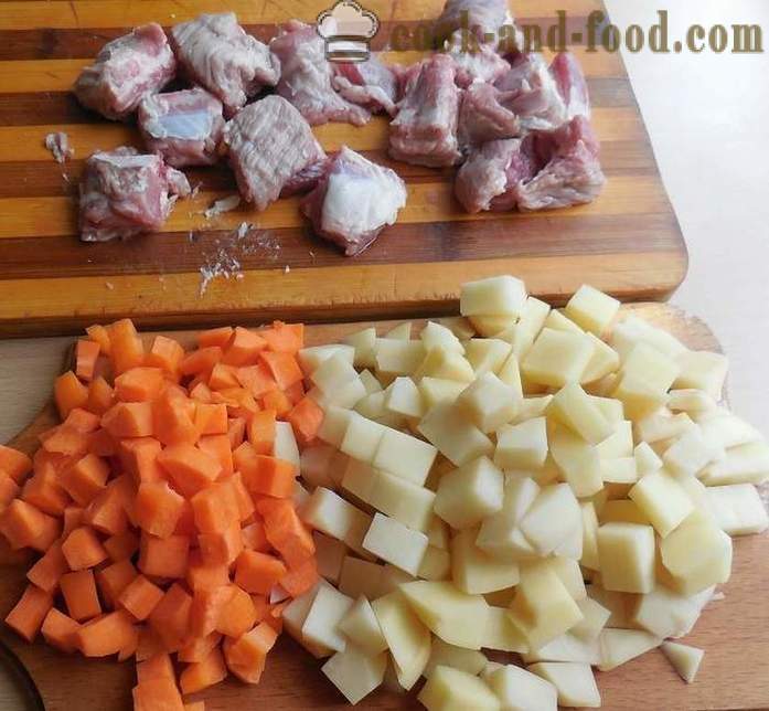 Köstliche Gemüsesuppe mit Fleisch in multivarka - ein Schritt für Schritt Rezept mit Fotos, wie Gemüsesuppe mit gefrorenen Erbsen und grünen Bohnen kochen