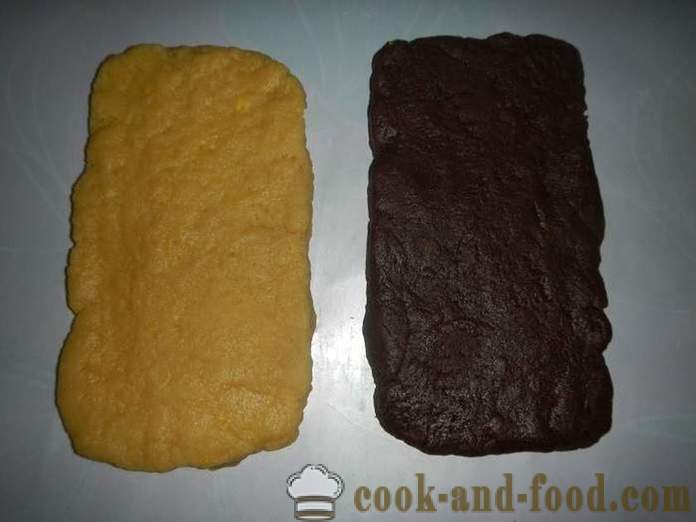 Französisch Gebäck Sable - wie man einen leckeren Zwei-Farben-Keksen kochen - Rezept mit Fotos, Schritt für Schritt