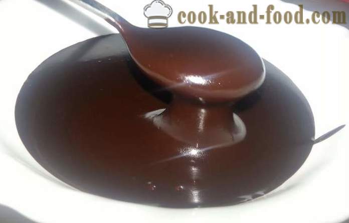 Bester Schokoladenglasur mit saurer Sahne - ein Rezept, wie eine Glasur von Kakao zu machen, sauren Sahne und Butter, mit Video