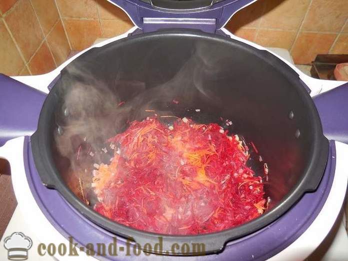 Klassischer ukrainischer Borschtsch mit Rüben, Bohnen und Fleisch - ein Schritt für Schritt Rezept mit Fotos, wie Suppe in multivarka zu kochen.