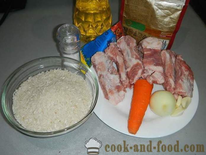 Schweinefleisch und knackig Reis in multivarka - wie Reis kochen mit