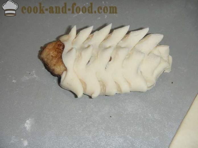 Koteletts in Blätterteig oder leckeren Hedgehogs von Hackfleisch und Teig - wie die Koteletts in dem Test, um zu kochen, einen Schritt für Schritt Rezept Fotos