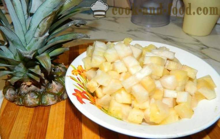 Festliche Salat mit Ananas und Krabbenstäbchen - ein köstlicher und einfacher Schritt für Schritt Rezept Fotos
