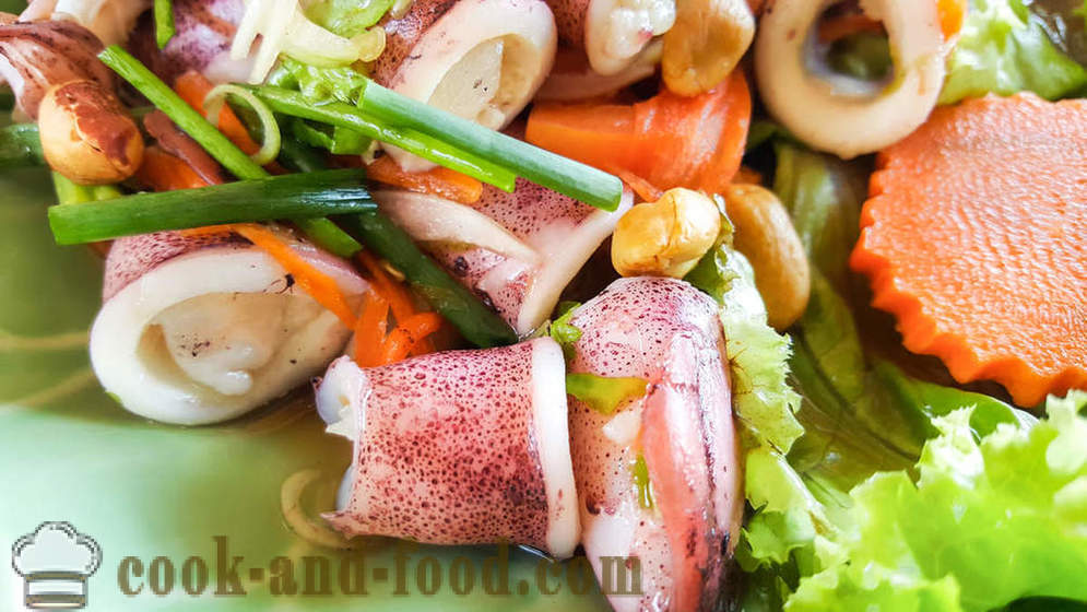 3 Rezepte köstlicher Salat von Tintenfischen und Gurke - Video Rezept zu Hause